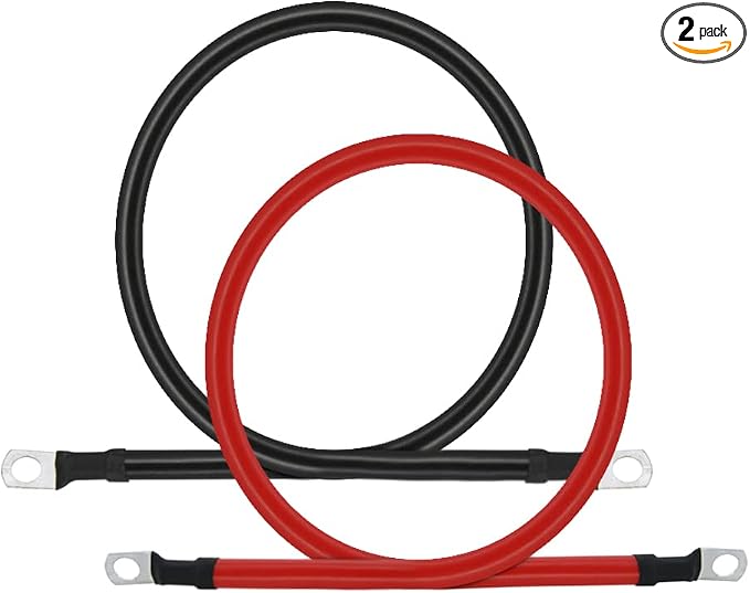 4 AWG Battery Cable 2FT 4 Gauge Pure Copper Battery Inverter Cables by AABIGAIL