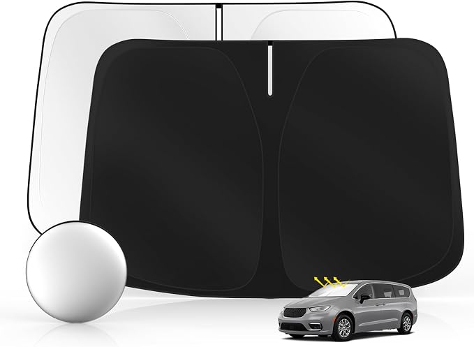 Windshield Sun Shade for Chr-ysler Pacifica 2017-2025 2026 Foldable Sunshade by SULAGIWINDSHIELDSUNSHADE