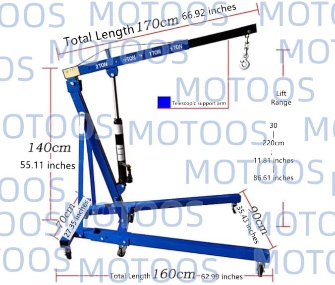 Engine Hoist 2 TON Folding Hydraulic Engine Motor Hoist - Image 3