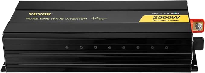 VEVOR 2500W Pure Sine Wave Inverter, 12V DC to 120V AC Car Inverter, 3 AC - Image 8