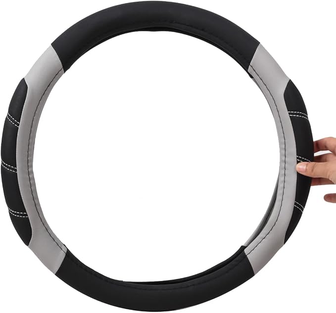 CAR PASS Line Rider Microfiber Leather Sporty Steering Wheel Cover Universal - Image 8