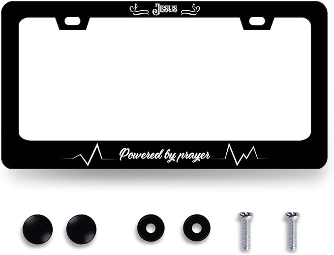 Jesus Cross License Plate Frame Funny Christian License Plate Holder Stainless by RNKATIH