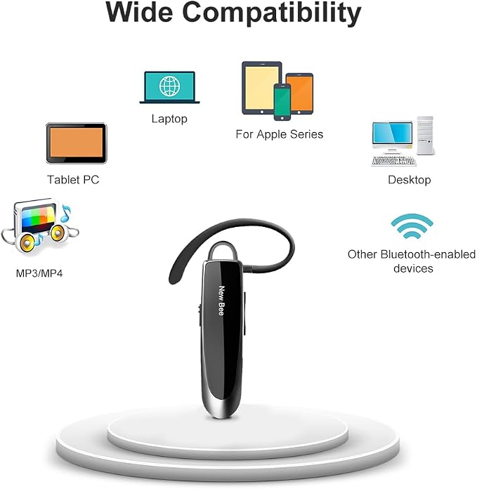 Bluetooth Earpiece Wireless Handsfree Headset V5.0 24 Hrs Driving - Image 8