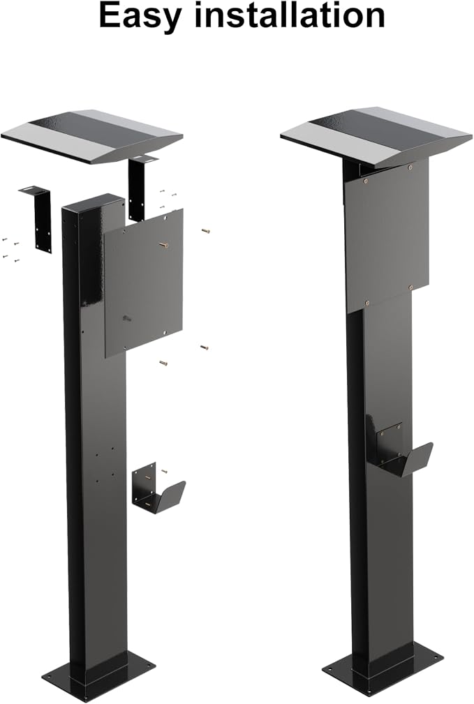 EV Charger Pedestal, Outdoor Electric Vehicle Charger Stand, Freestanding - Image 5