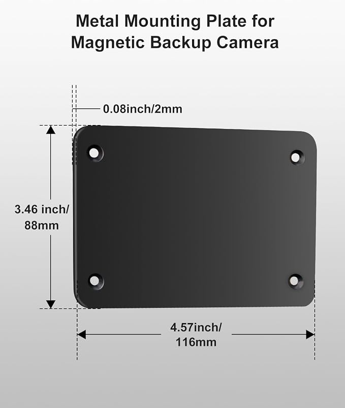 Metal Mounting Plate for Magnetic Wireless Backup Camera, 4.6"x3.1" Metal Base - Image 2