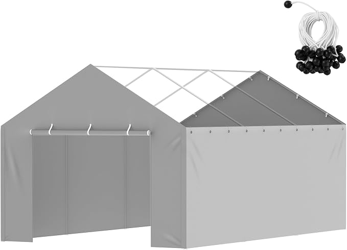 VEVOR Carport Replacement Canopy Cover Side Wall 12 x 20 ft, Garage Tent - Image 9