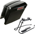 XFMT Vivid Black 5" Stretched Extended Saddlebags Hard Saddle Bags W/Black by XFMT