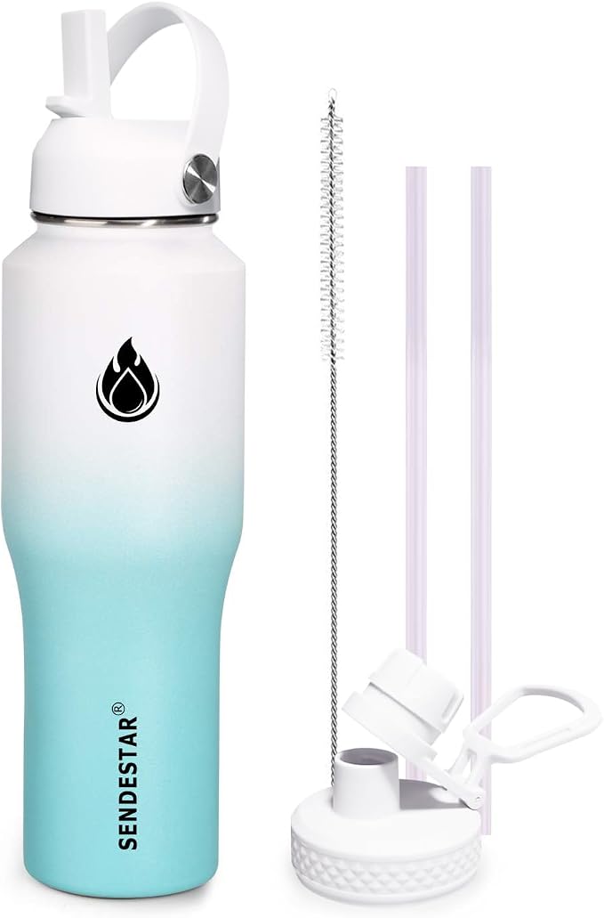 SENDESTAR 32oz Water Bottle Wide Mouth Stainless Steel Vacuum Insulated Double by Sendestar