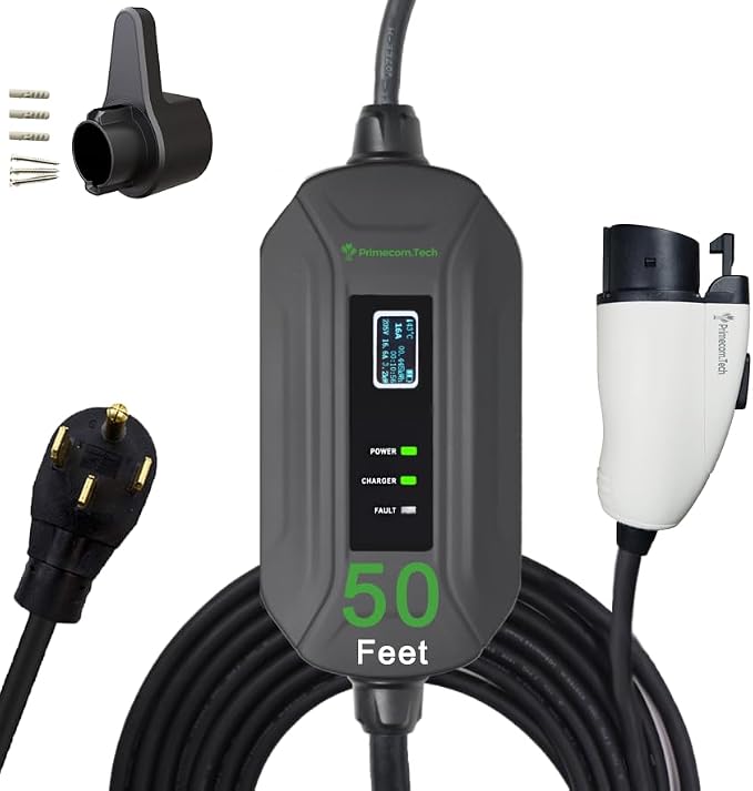 PRIMECOM Level 2 EV Charger 220/240V, 30ft & 50ft, Portable EVSE Electric by PRIMECOMTECH