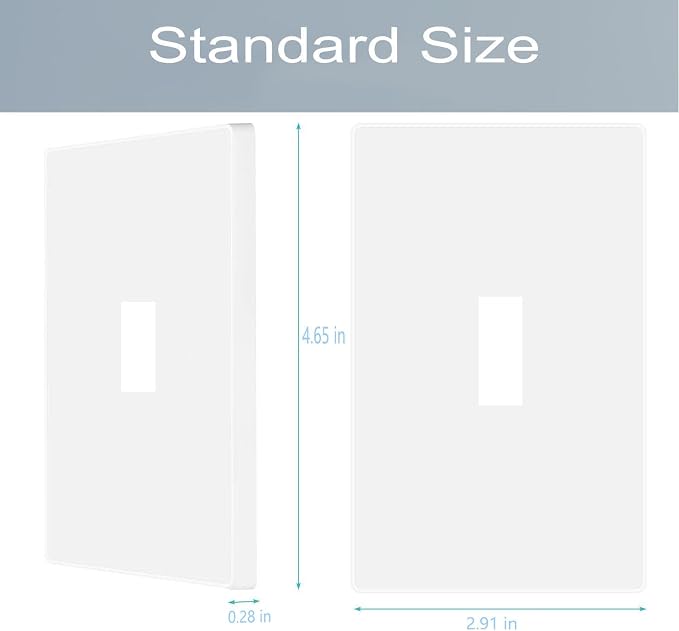 1-Gang Screwless Toggle Switch Wall Plate Cover Toggle Switch Outlet Electrical - Image 3