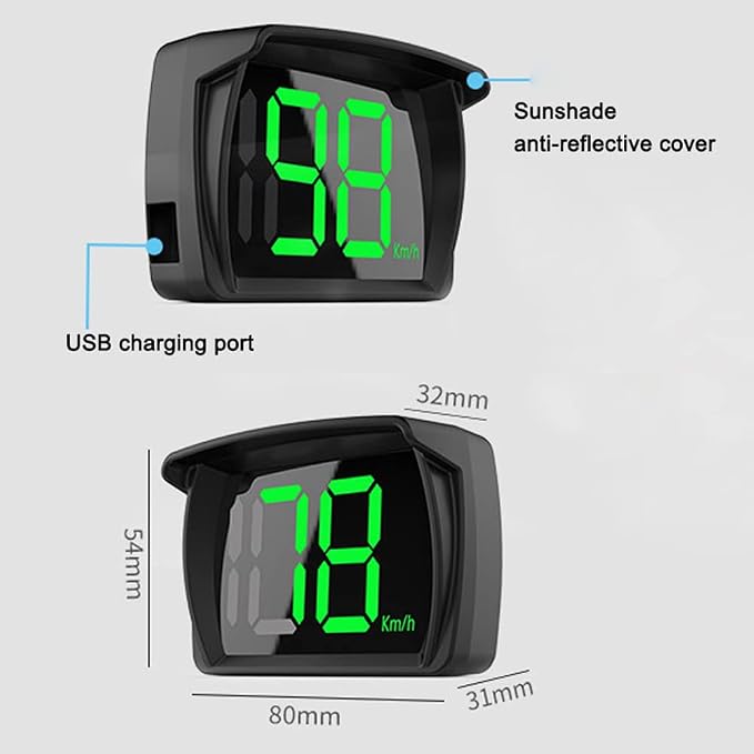 Shkalacar Car HUD Headup Display KM/H MPH GPS Digital Speedometer - Image 3