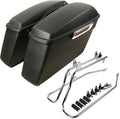 XFMT Matte Black Motorcycle Saddlebags Hard Saddle Bags W/Chrome Conversion by XFMT