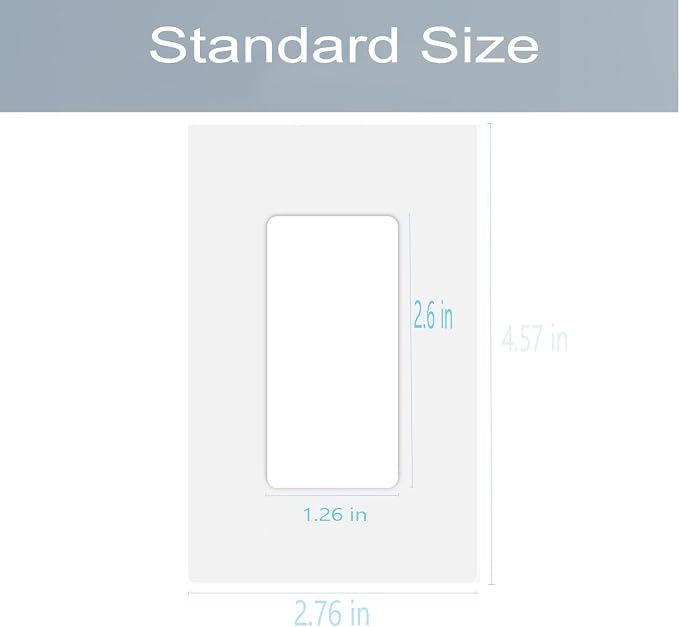 1-Gang Screwless Decora Wall Plate Cover Single Switch Outlet Electrical - Image 2