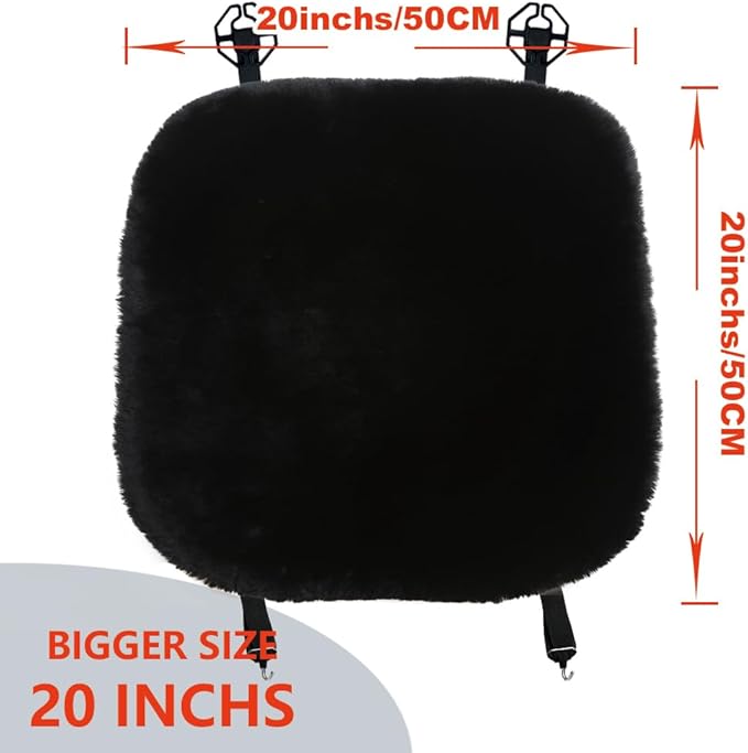 20 inchs Fluffy Genuine Australia Sheepskin Car Seat Cover - Image 3