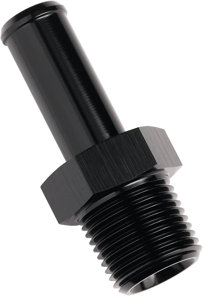 1/2 NPT Male to 5/8" Hose Barb Fitting Adapter Nipple Straight Aluminum Black by Podavelle