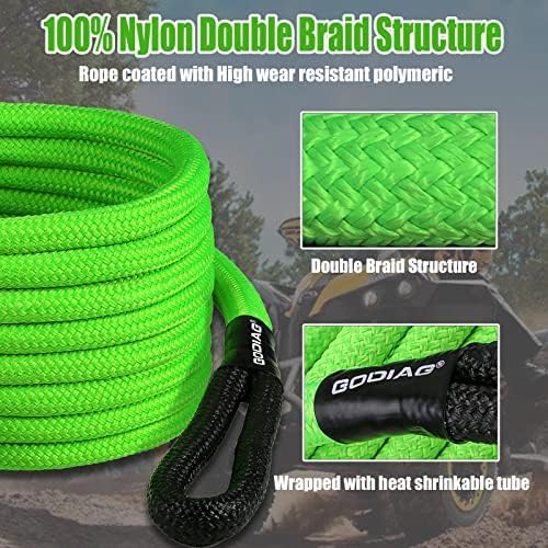 GODIAG 1"×30ft Kinetic Recovery Rope Recovery Tow Strap Heavy Duty Energy Rope - Image 6