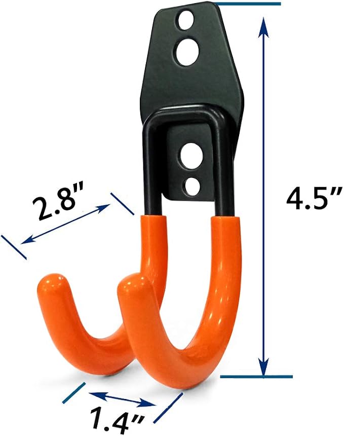 2 Pack Garage Storage Utility Hooks，Garage Garden Tool Organizer，Steel Wall - Image 2