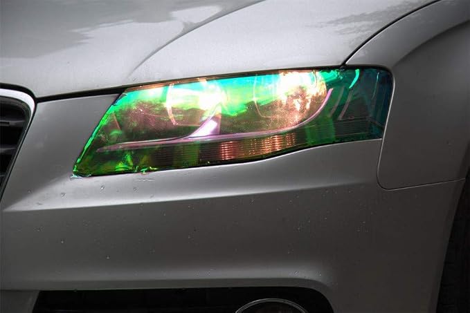 LED LIGHT 12 by 48 inches Self Adhesive Shiny Chameleon Headlights Tail Lights - Image 4