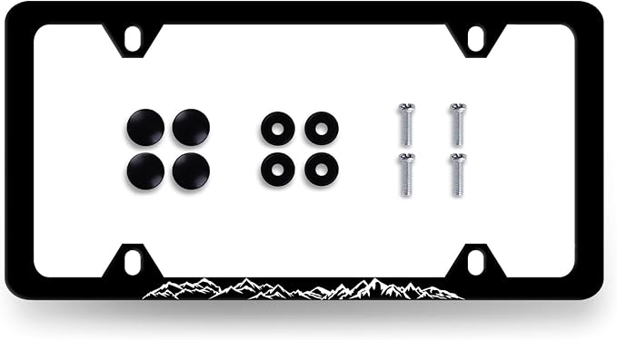 Mountain License Plate Frame Mountain License Plate Holder Stainless Steel by RNKATIH