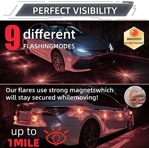 LED Road Flares 6Pack Roadside Emergency car kit Emergency Road Flares Kit - Image 2