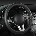 Cowhide Steering Wheel Cover Heat Resistant Anti-Slip Car Wheel Wrap Compatible by AEVEA