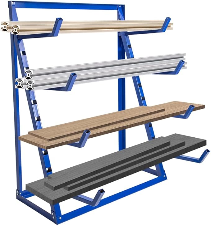 Yeeoy 4 Tier Steel Horizontal Lumber Storage Rack, Heavy Duty Pipe Organizer by Unknown