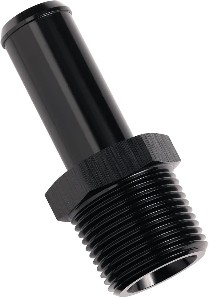 3/4 NPT Male to 3/4" Hose Barb Fitting Adapter Nipple Straight Aluminum Black by Podavelle