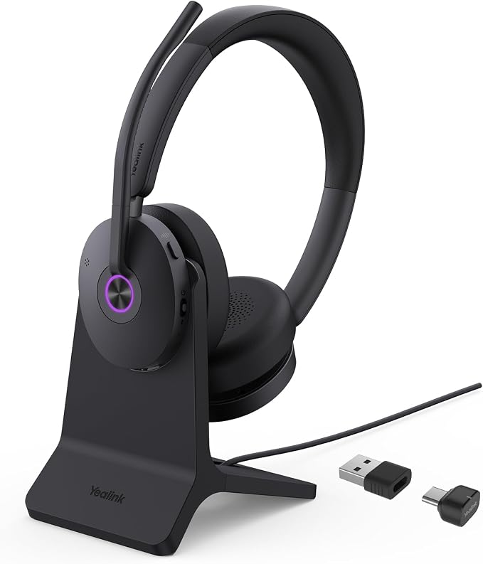 Yealink BH74 with Stand Active Noise Canceling Wireless Headset with Mic by RedefineYourWorkplace