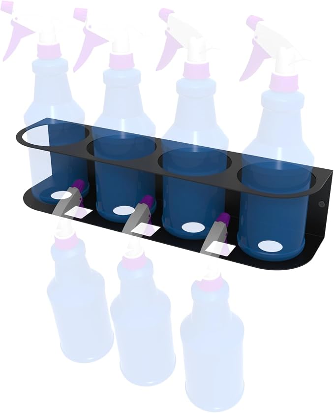 JINGCHENGMEI 4 Spray Bottles Holder, Steel Wall Mount Storage Organizer by JINGCHENGMEI