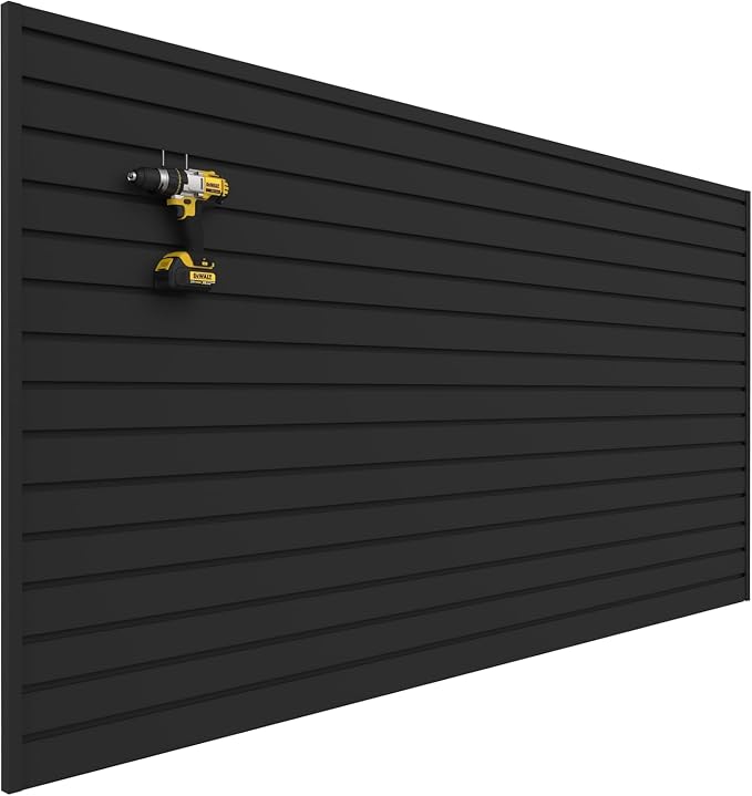 Slatwall Panel Garage Wall Organizer: Heavy Duty Wall Mounted PVC Wall Rack by DLDIRECT