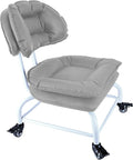 Rolling Stool Wide Seat with Back Rolling Chair 4 Wheels with Brakes by IMMERLIEBEN