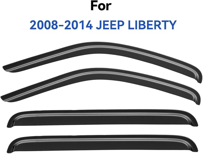 Window Visors Rain Guards for 2008 2009 2010 2011 2012 Jeep Liberty, - Image 2