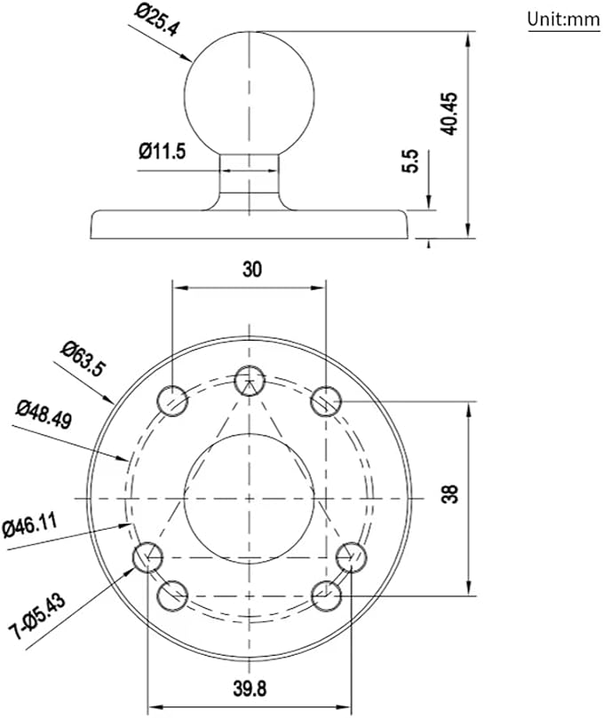 Strg Tablet Mount with Drill Round Base Mount - Image 8