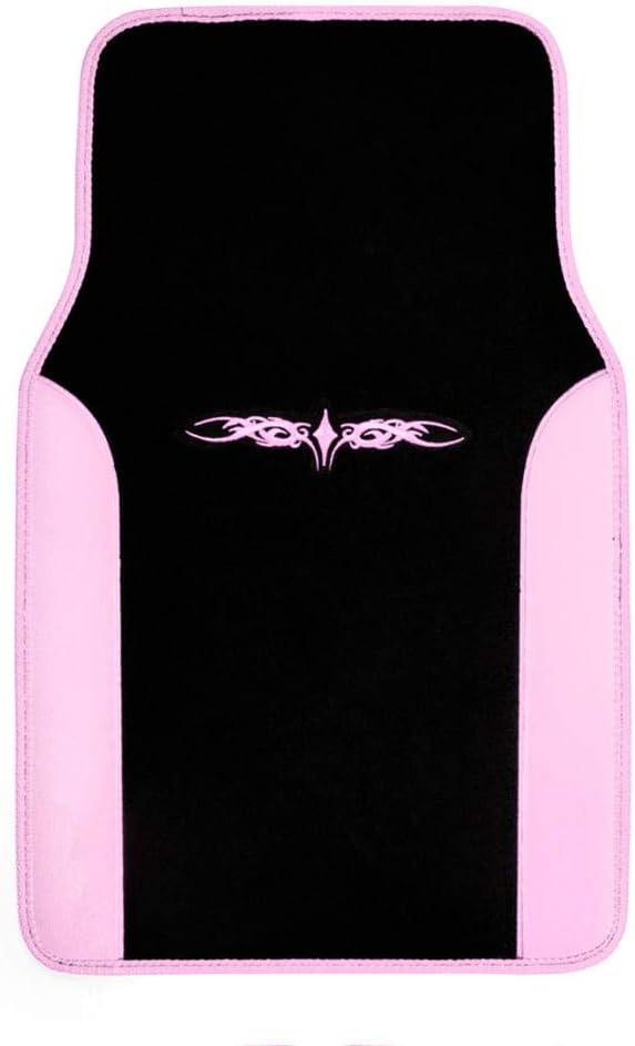 BDK carXS Fresh Two-Tone Carpet Floor Mats, Tribal Tattoo Design - Image 2