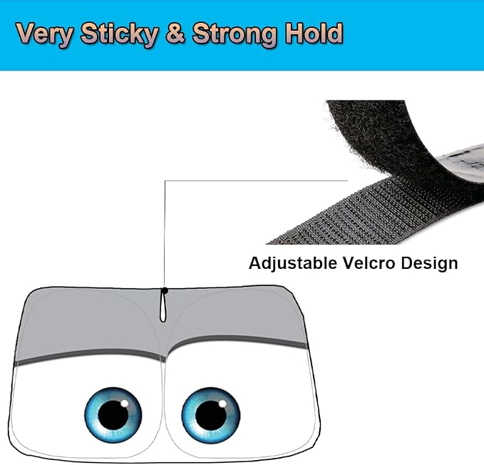 Gven Sunshade for Tesla Model Y Accessories 2025 Funny Eyes Windshield Sun - Image 5