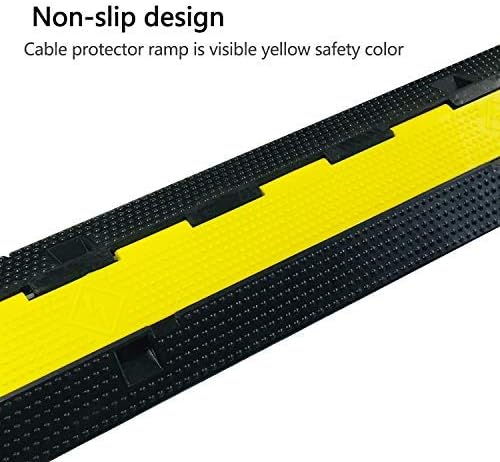 5 Pack Rubber Cable Ramp Hose Cable Protector Ramp 2 Channel 22000Lbs Load - Image 5