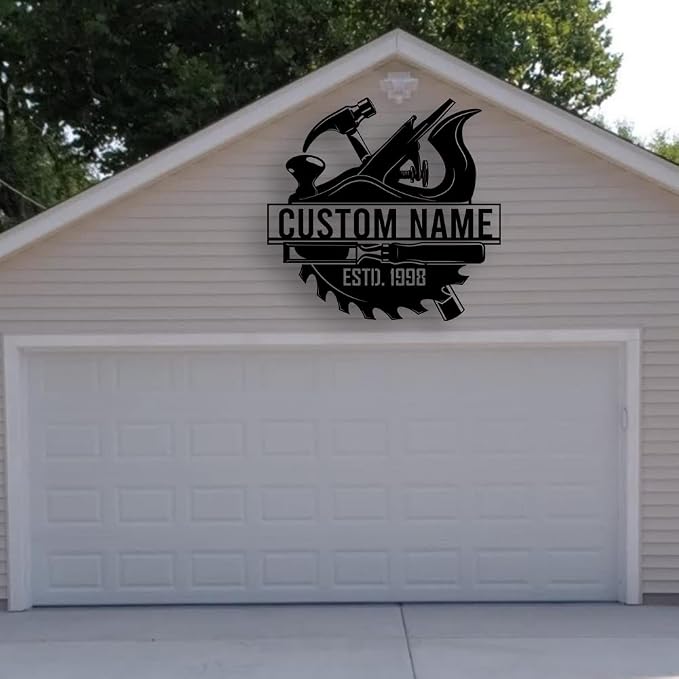 Personalized Dad's Garage Metal Sign - Image 2