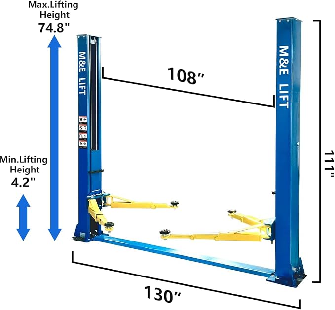 110v 9000lbs 2 Post Lift Car Lift Auto Hoist Full Rise Time 50SEC 2 Post Truck - Image 3