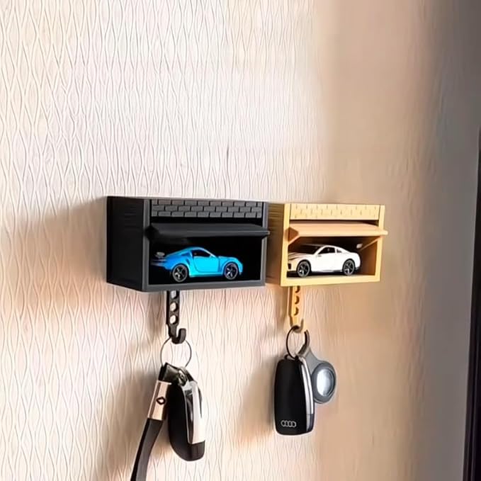 Wall-Mounted Car Display Key Holder, Decorative Garage Model Design - Image 2
