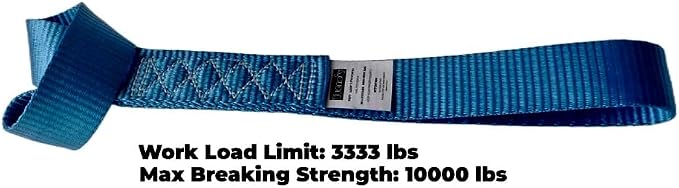 Heavy Duty Soft Loop Tie Down Straps 1.5 inches 18 inches 10, 000 LBS Breaking - Image 4