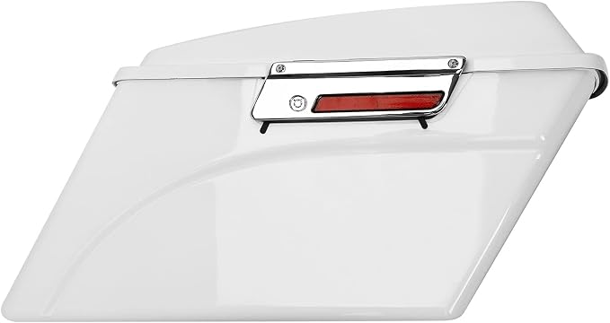 XFMT Motorcycle Saddlebags White Hard Saddle Bags Trunk - Image 3