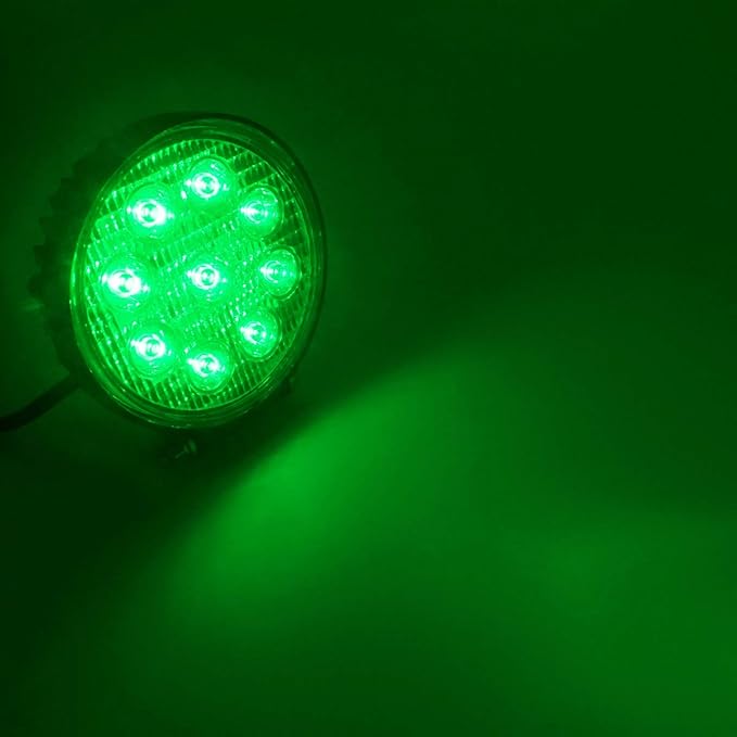 27W Spot Green Round Work LED Light Fog Offroad Off Road Lights Driving Lamp - Image 6