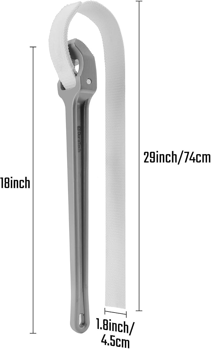 DURATECH Strap Wrench 18" Handle, Adjustable Nylon Strap Pipe Wrenches - Image 4
