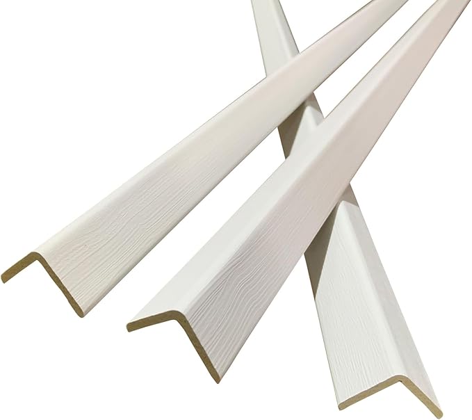 Wall Corner Protector 6PCS 45" Corner Molding Trim White Wood Grain Corner Trim by Yutianli