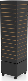 WISDOMFUR Rotating Slatwall Display Rack – 16"x16"x60" Black Spinning Tower by Unknown