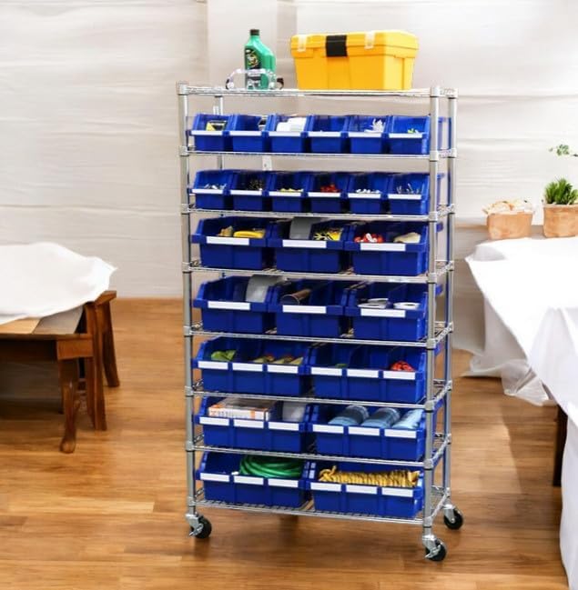 Heavy-Duty Steel Wire Shelving Storage Unit, 24-bin Rack - Image 7