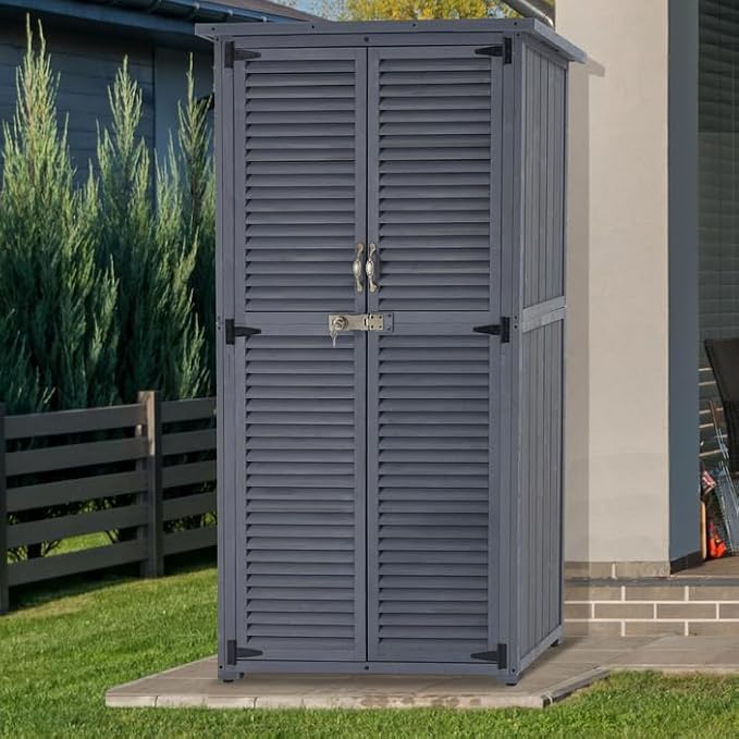 MCombo Outdoor Storage Cabinet, Wooden Storage Shed - Image 2