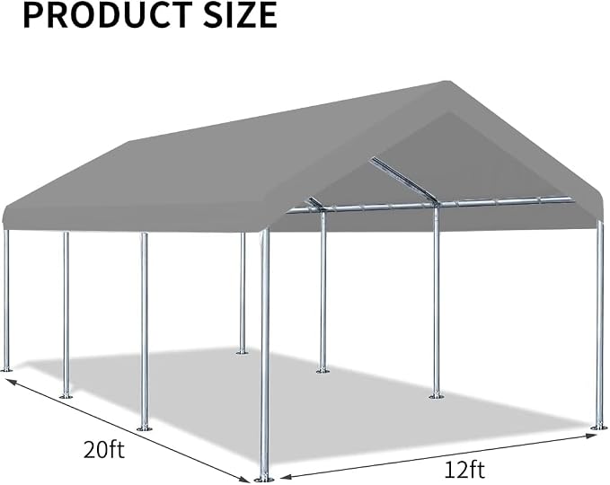 12'x20' Upgraded Carport Replacement Top Canopy Cover - Image 6