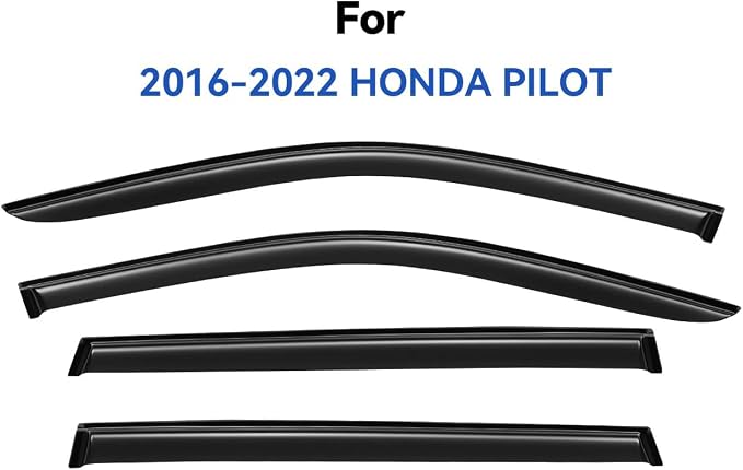 Window Visors Rain Guards for Honda Pilot 2016 2017 2018 2019 2020 2021 2022 - Image 2