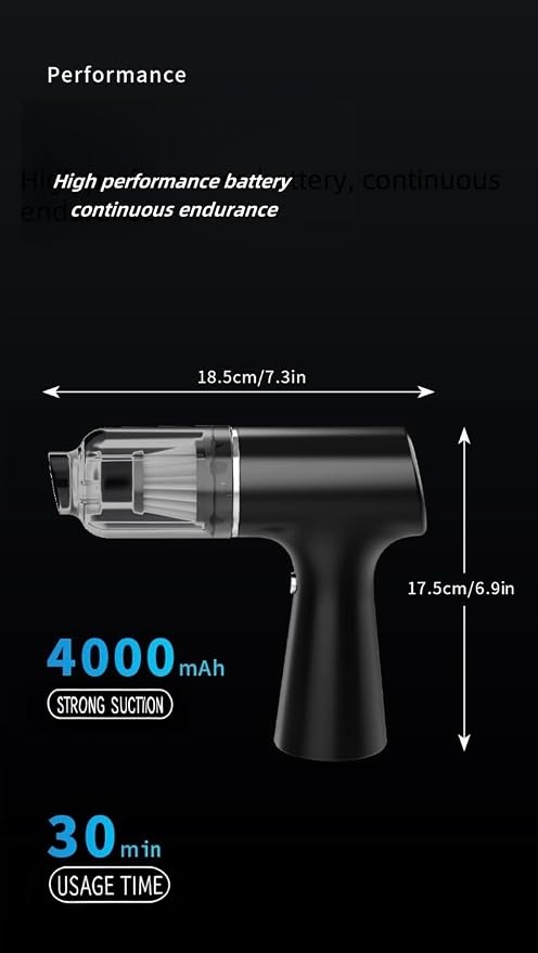 Car Vacuum Cleaner, Handheld Vacuum, Suction/Blowing/Filling 4-in-1, - Image 3